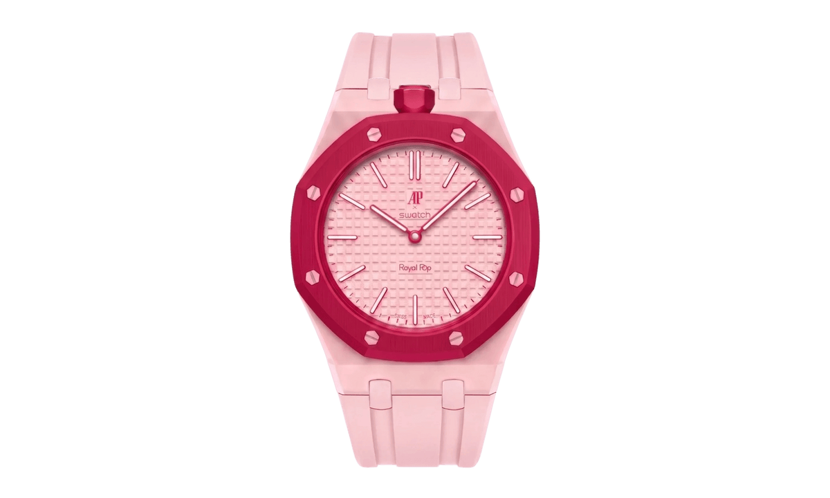 Swatch x Audemars Piguet AP Bioceramic Royal Pop Otto Rosso Pink Rubber Strap & Pink Case
