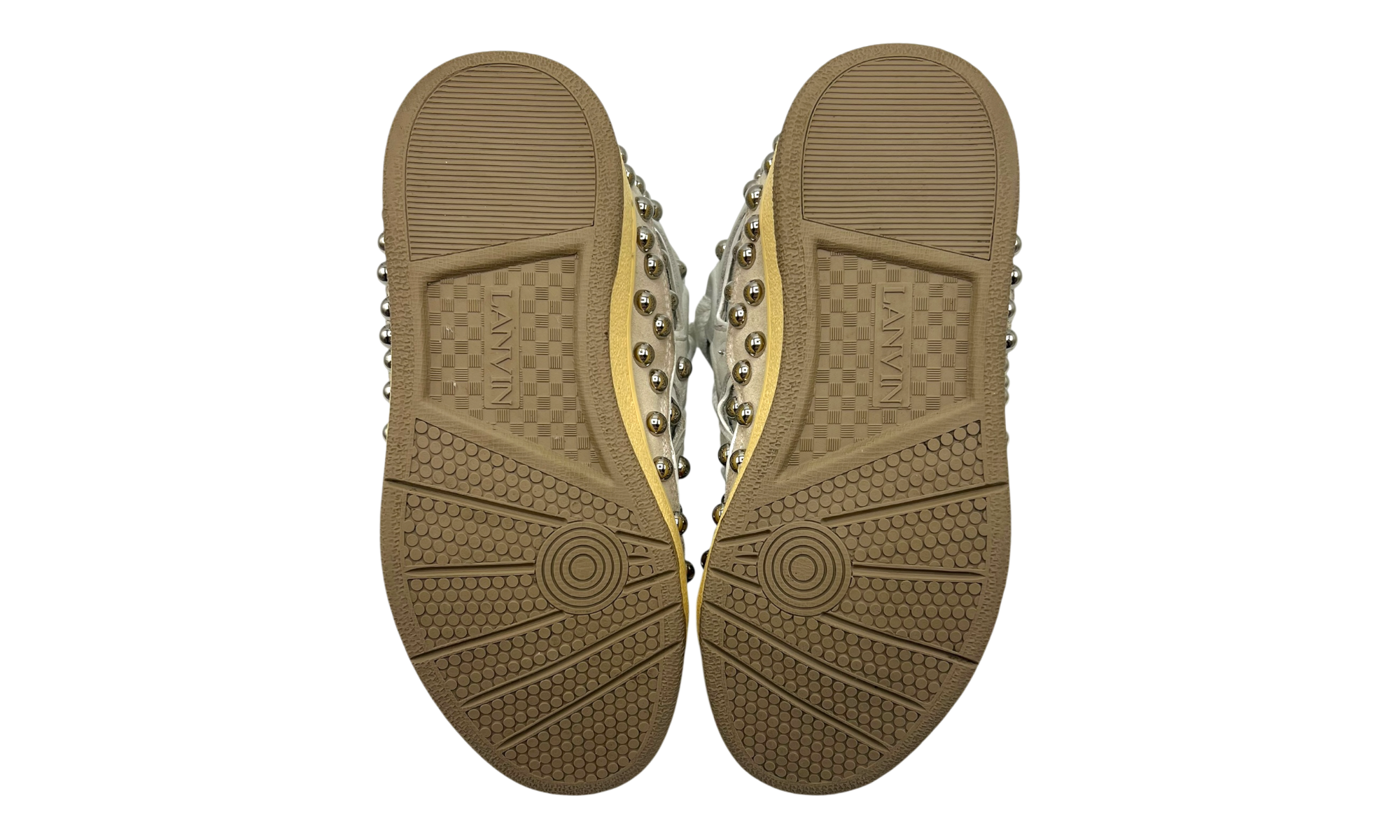 Lanvin Studded Leather Curb Sneaker White (PreOwned)