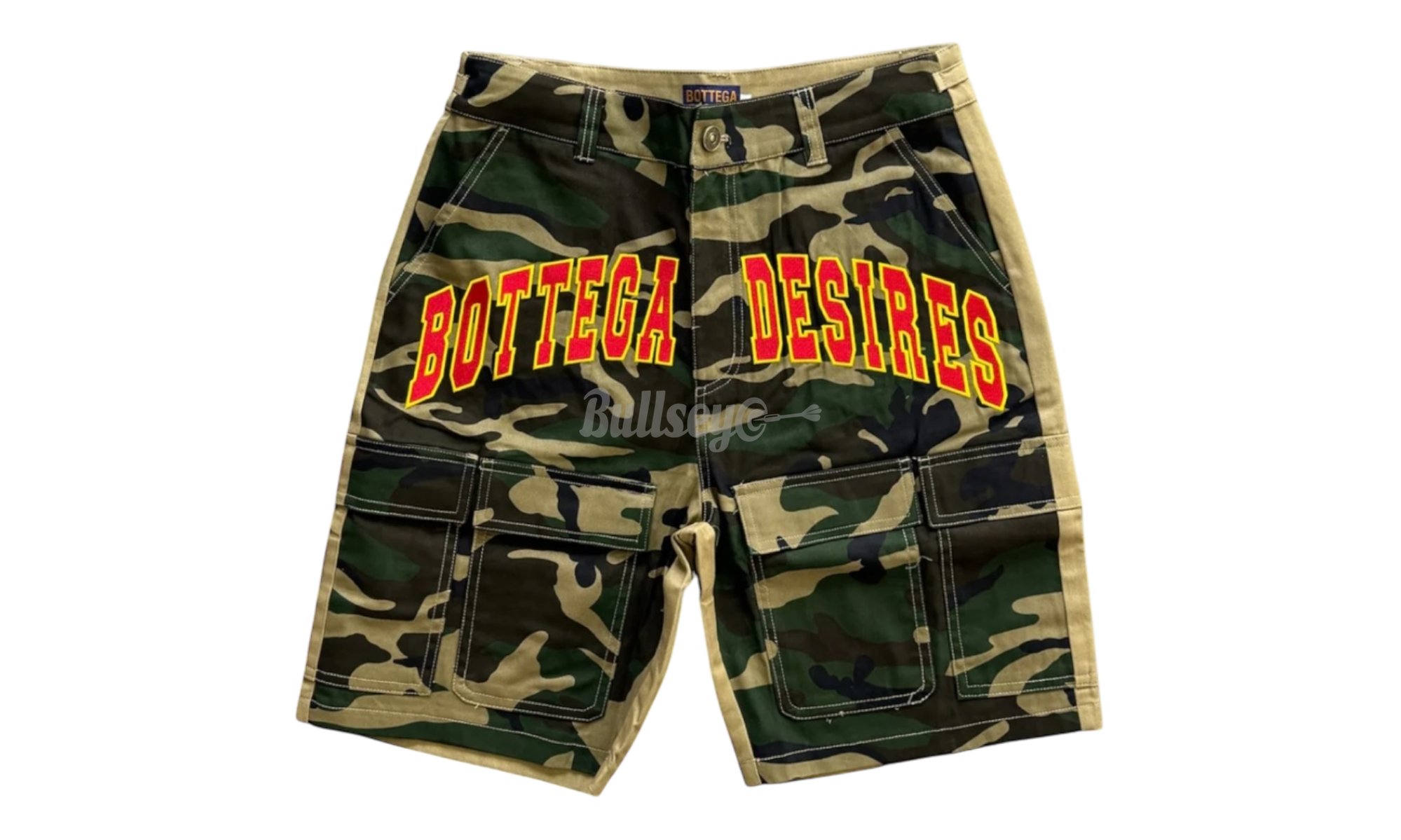 Bottega Desires Camo Cargo Shorts