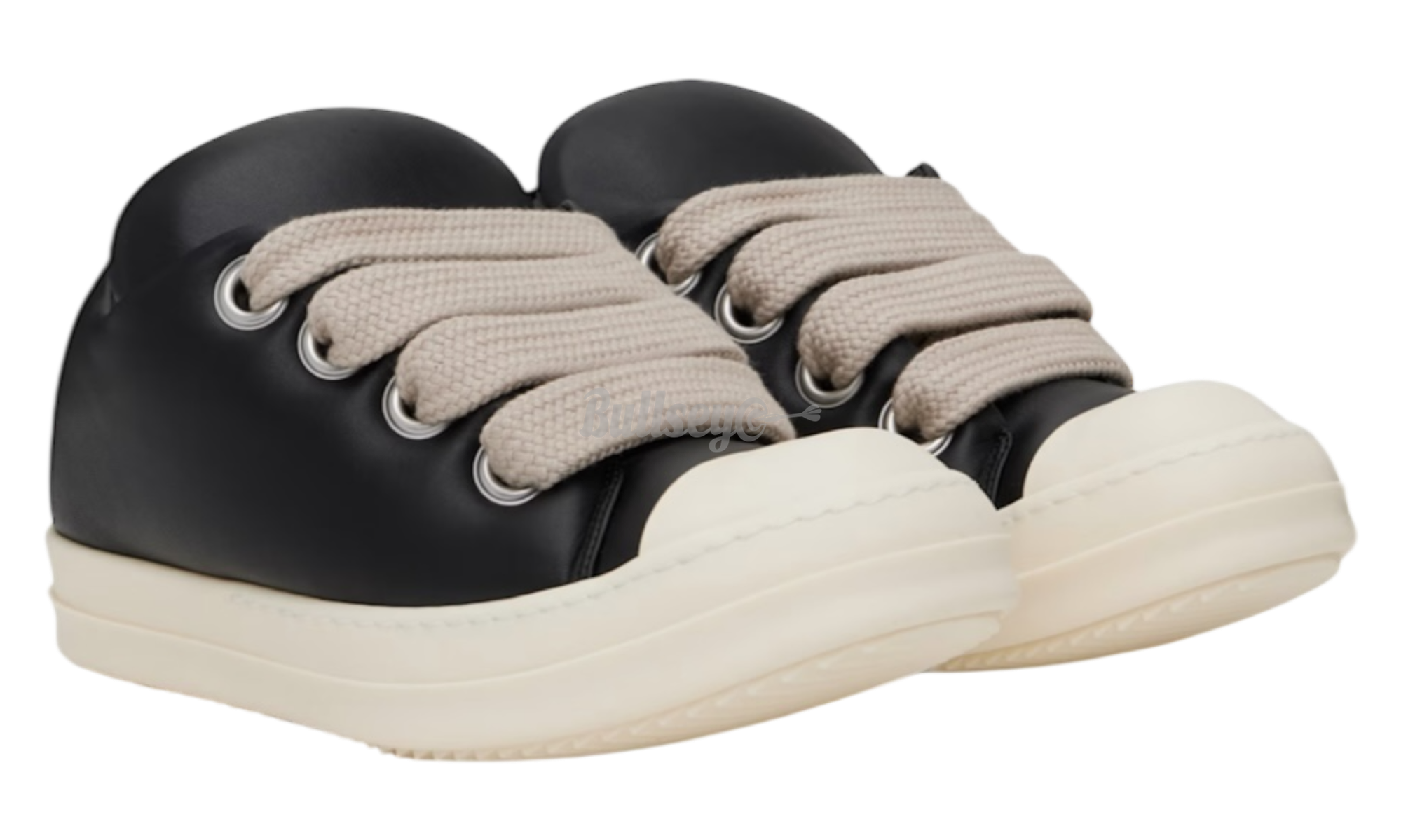 Rick Owens SS25 Hollywood Jumbolaced Black/Milk Low Sneakers