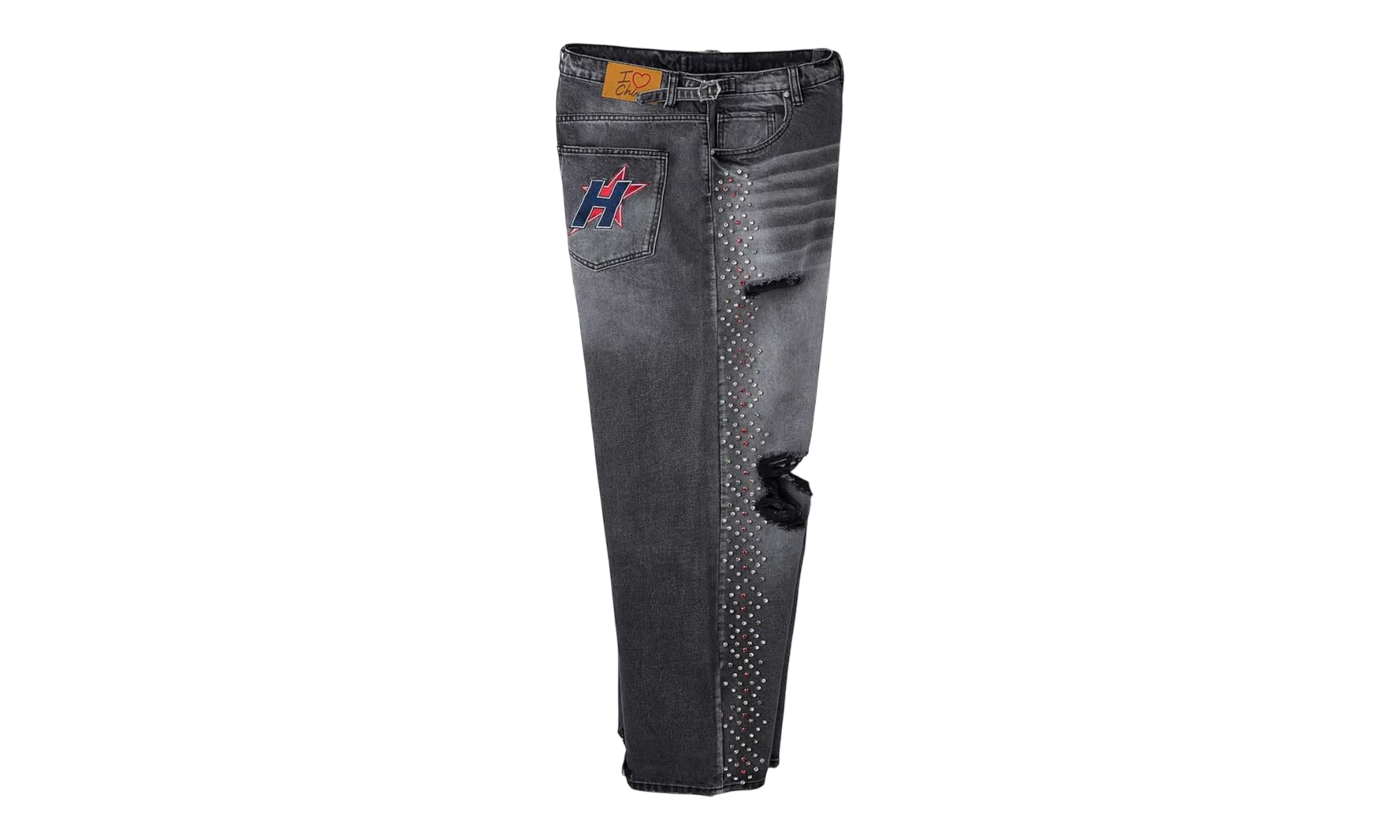 HMDD Crystal H-Star Baggies Black Jeans