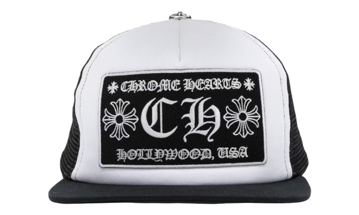 Chrome Hearts White/Black Hollywood Trucker Hat