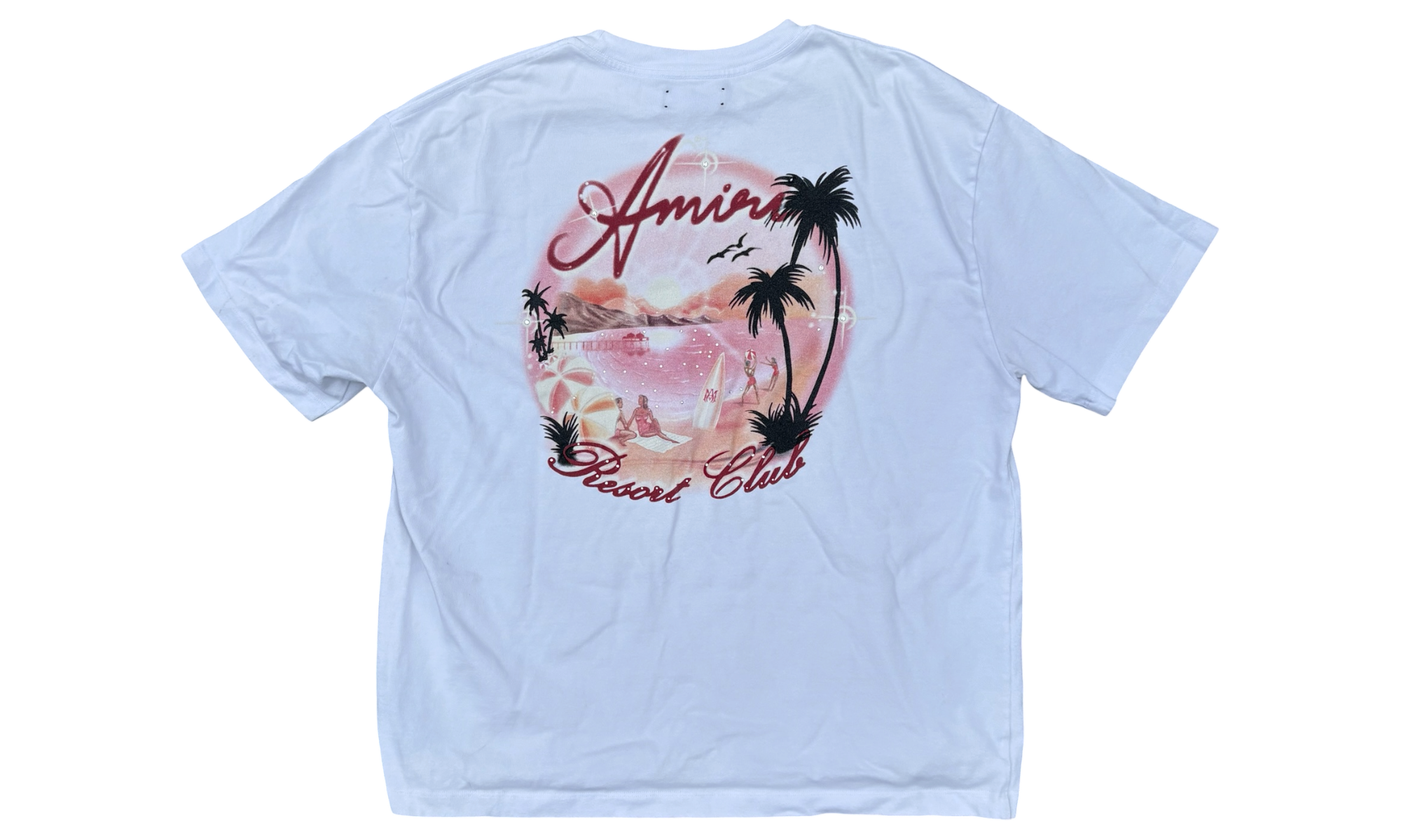 Amiri Airbrushed Paradise White T-Shirt (PreOwned)