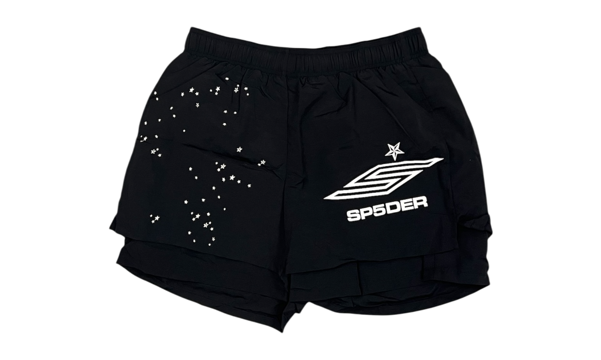 Sp5der Pro Double Layer Black Shorts