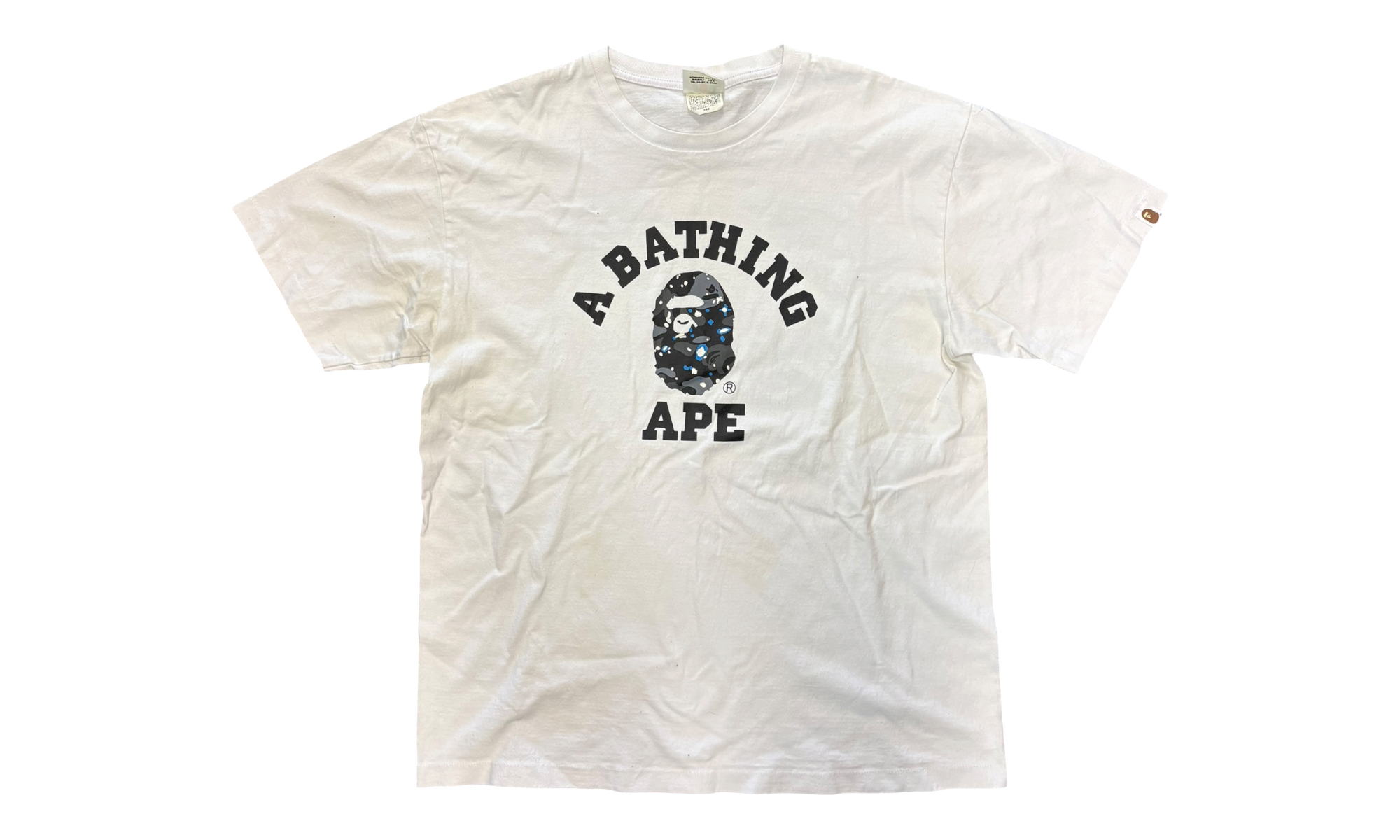 Bape Space Camo Print College White T-Shirt (PreOwned)