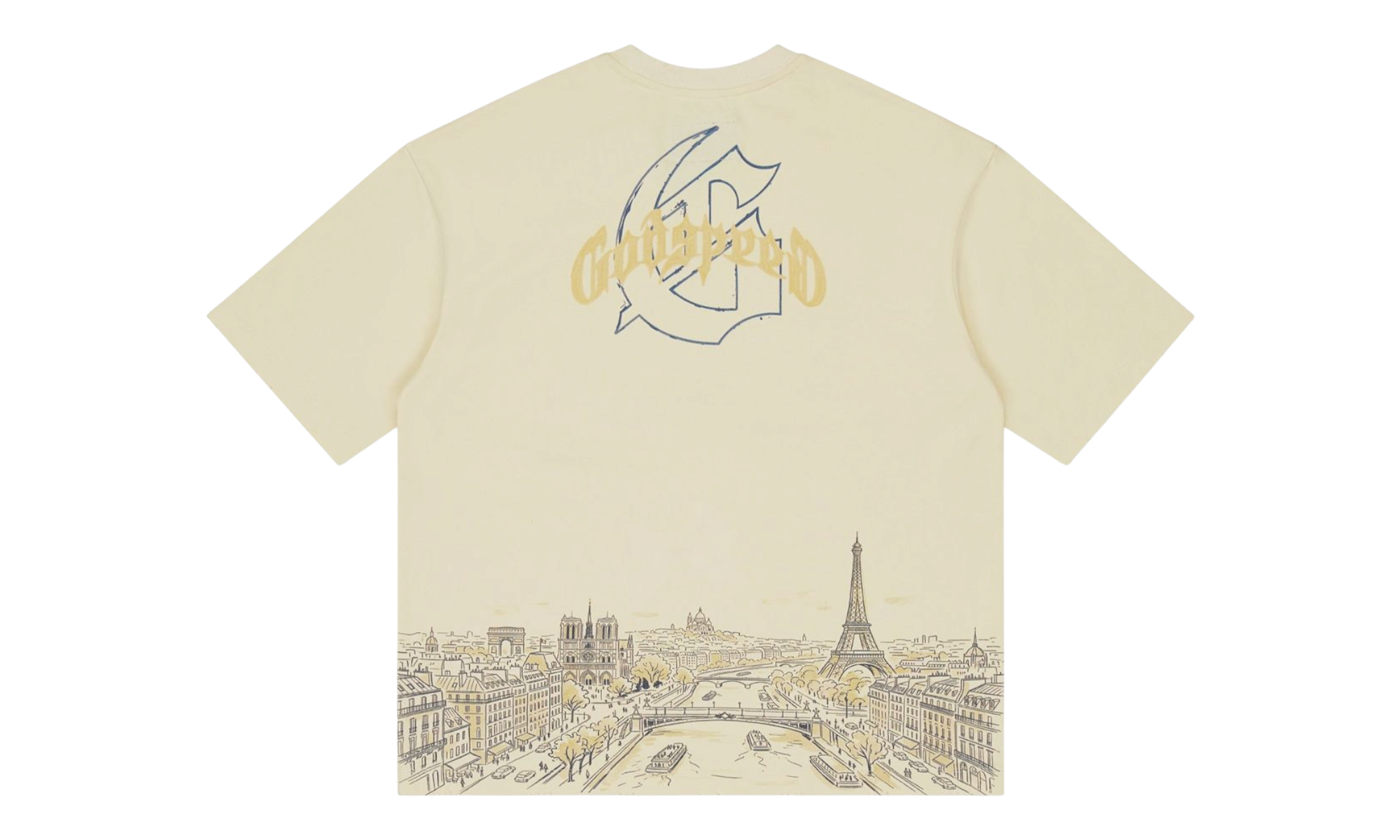Godspeed Paris Skyline Bone T-Shirt