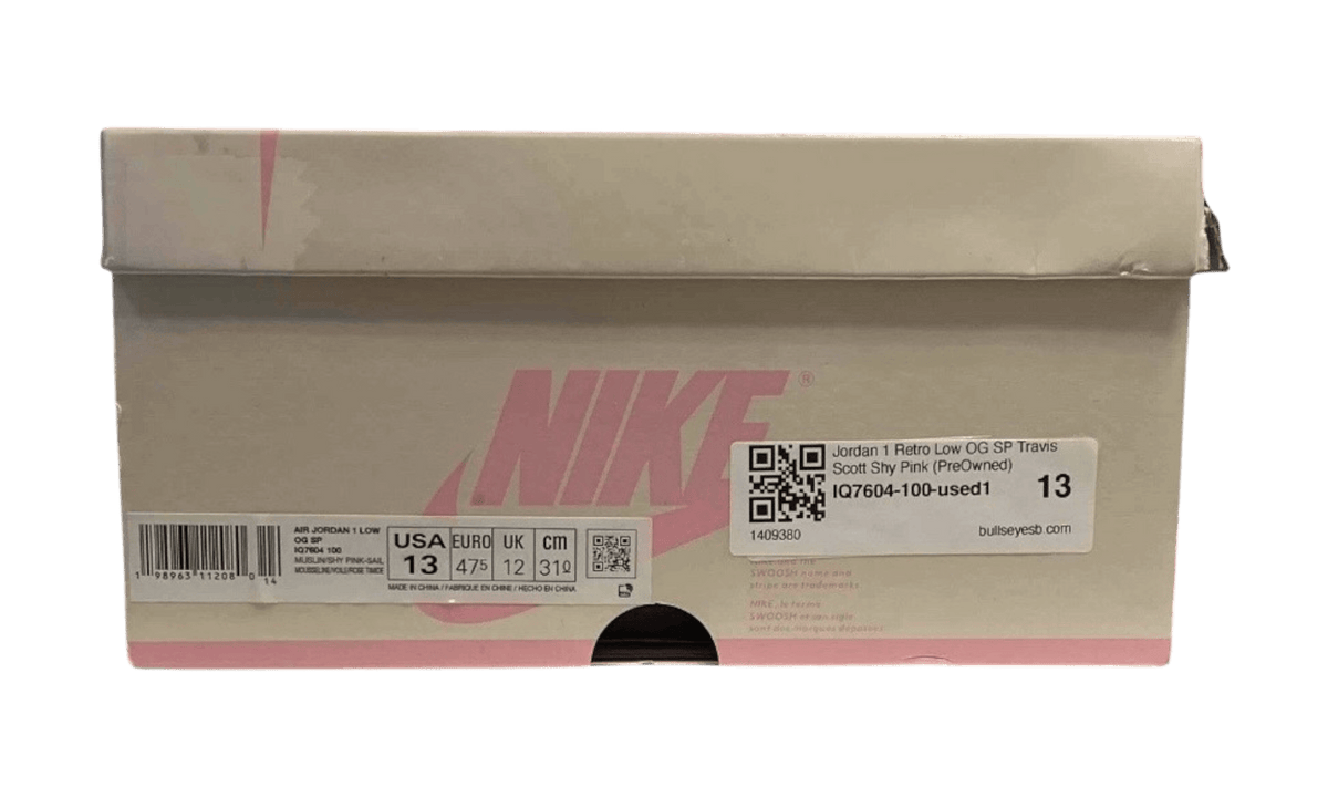 Jordan 1 Retro Low OG SP Travis Scott Shy Pink (PreOwned) (No Cream Laces)