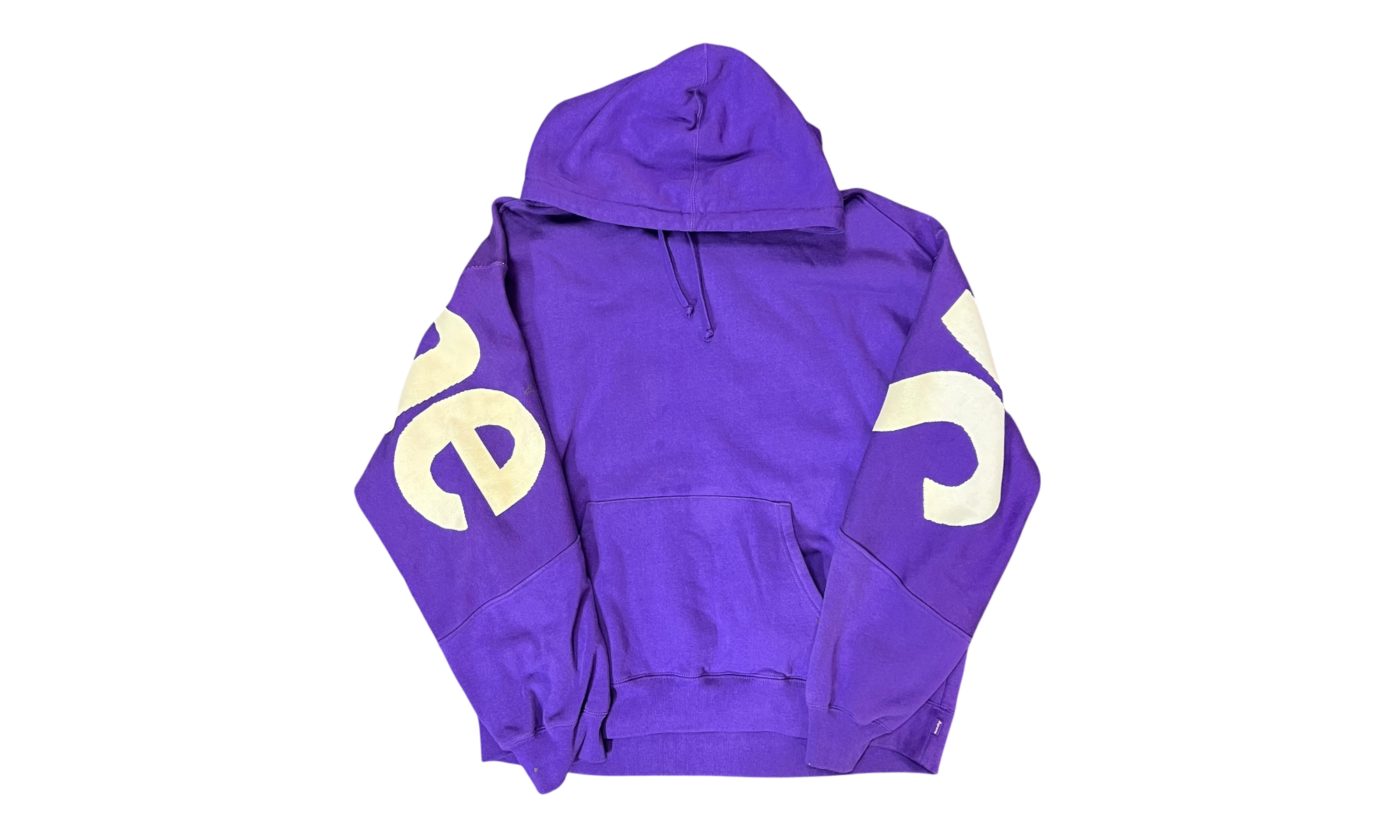 Supreme Big Logo Jacquard Hooded Sweatshirt Purple (PreOwned)