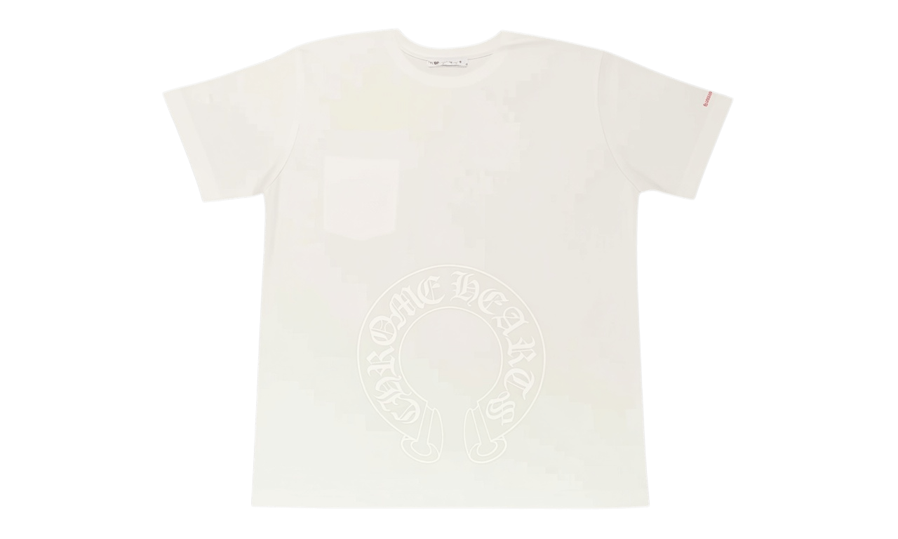 Chrome Hearts Red Scroll Label White Horseshoe T-Shirt