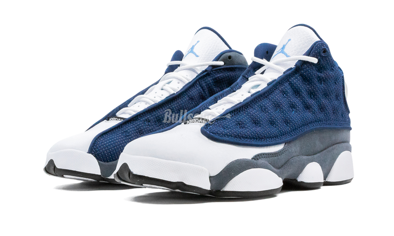 женские серые кожаные кроссовки nike air jordan 1 mid grey blue Retro "Flint" GS - Urlfreeze Sneakers Sale Online