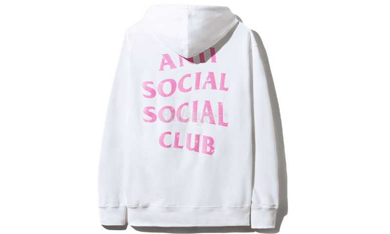 Anti-Social Club White Pink Logo Hoodie-Bullseye Bembury Sneaker Boutique