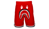 BAPE Red Basketball Sweat Shorts-Bullseye Sneaker Boutique