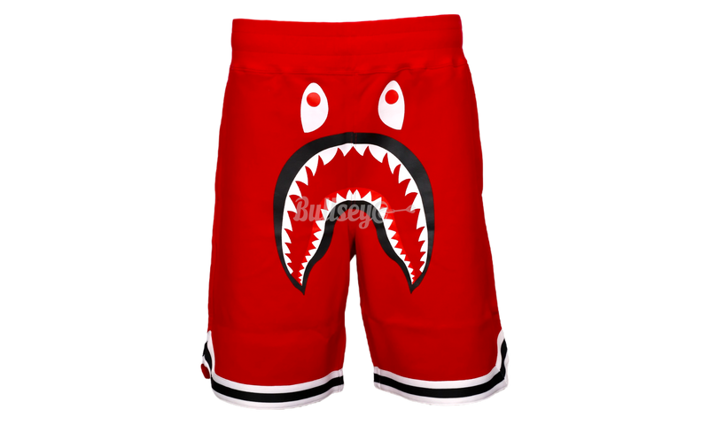 BAPE Red Basketball Sweat Shorts-Bullseye souliers Sneaker Boutique