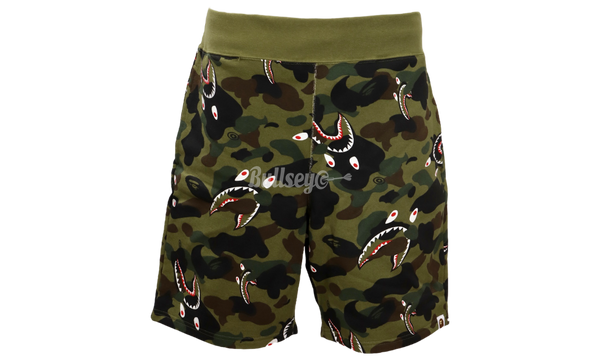 BAPE Shark 1st Green Camo Wide Sweat Shorts-Bullseye Sneaker Boutique
