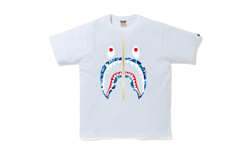 Bape ABC White/Blue Camo Shark T-Shirt-Bullseye Sneaker M701 Boutique