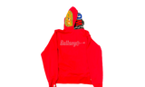 Bape Red Black Camo Shark Full Zip Hoodie