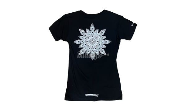 Chrome Hearts Short Flower Black T-Shirt Womens-Gives Her Cozy Sweater Set the Perfect Edge With Sleek Black Boots