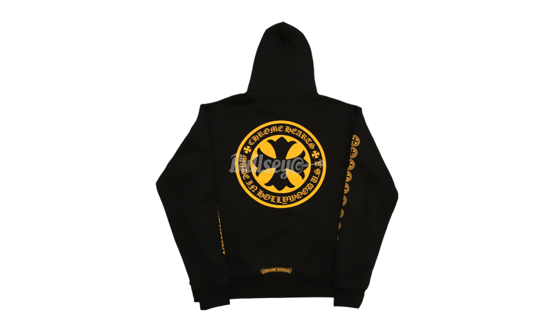 Chrome Hearts Yellow Cross Black Pullover Hoodie-Recycled Black Rubber Boots Woman