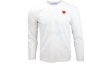 Comme Des Garcons PLAY "Embroidered Red Heart" Longsleeve T-Shirt-Bullseye Sneaker Boutique