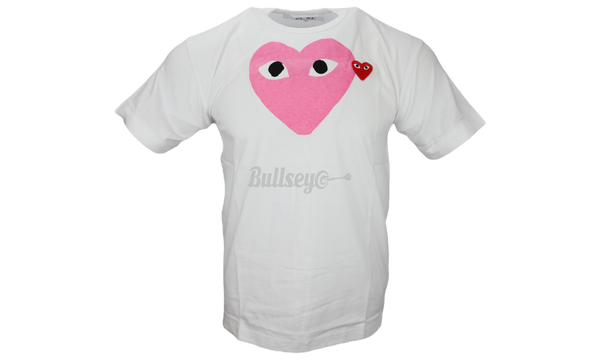 Comme Des Garcons PLAY "Red Emblem Heart" Pink/White T-Shirt-Bullseye Sneaker BAKER Boutique