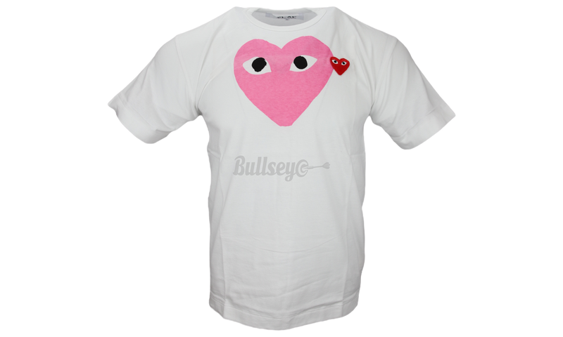 Comme Des Garcons PLAY "Red Emblem Heart" Pink/White T-Shirt-Bullseye Sneaker Boutique