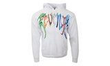 Revenge Trippie Arch White Hoodie-Red V Woman's Black Quilted Nylon Puffy Strap Sandals