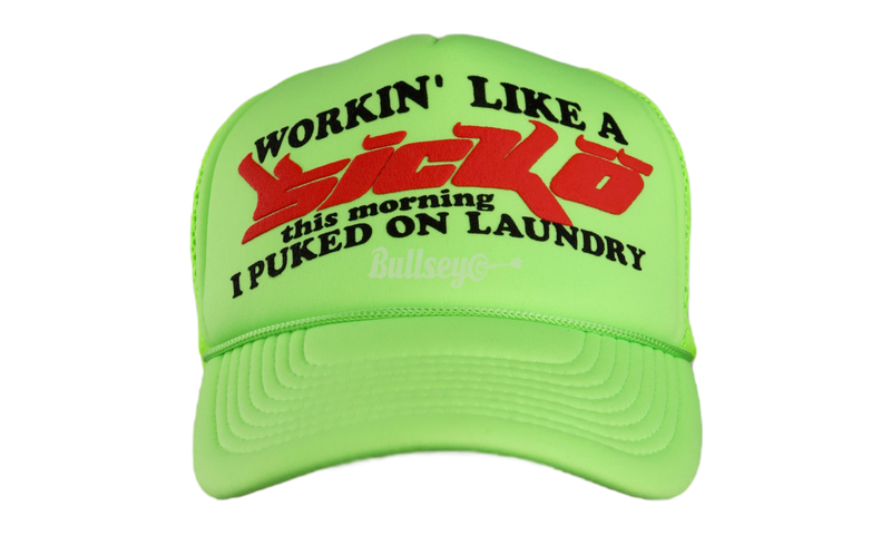 Sicko Working Like A Sicko Neon Trucker Hat-Bullseye Sneaker Boutique