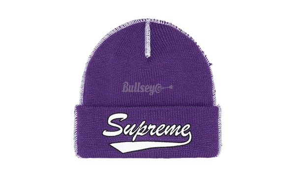 Supreme Contrast Stitch Beanie Purple-Bullseye Sneaker white Boutique