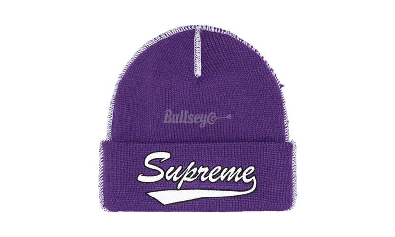 Supreme Contrast Stitch Beanie Purple-Bullseye Sneaker Boutique