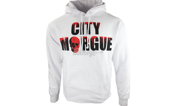 Vlone x City Morgue Dogs White Hoodie-Nike WMNS Air Jordan 1 Mid Black Noble Red 25cm